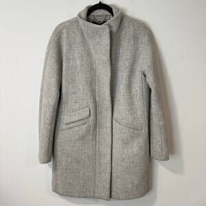 J. Crew Women's Cocoon Coat Italian Stadium-Cloth Wool Jacket Gray 6